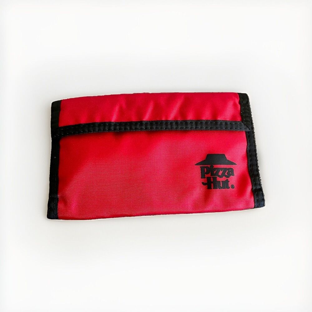 Vintage 80s Rare Pizza Hut Nylon Wallet Red & Black Employee?